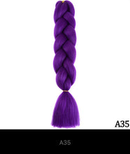 Load image into Gallery viewer, Ombre Jumbo Braid 24 Inches Synthetic Braiding Hair Extension For Women DIY Hair Braids Pink Purple Yellow Gray Multi Colors 3