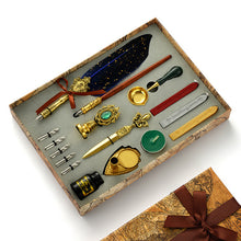 Load image into Gallery viewer, Antique Feather Pen Retro Classic Wax Seal Stamp Stationery Kit for Calligraphy