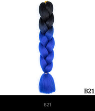 Load image into Gallery viewer, Ombre Jumbo Braid 24 Inches Synthetic Hair Extensions For Women DIY Hair Braids Pink Purple Yellow Gray Multi Colors 2