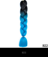 Load image into Gallery viewer, Ombre Jumbo Braid 24 Inches Synthetic Hair Extensions For Women DIY Hair Braids Pink Purple Yellow Gray Multi Colors 2