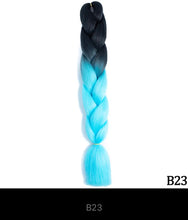Load image into Gallery viewer, Ombre Jumbo Braid 24 Inches Synthetic Braiding Hair Extension For Women DIY Hair Braids Pink Purple Yellow Gray 1