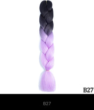 Load image into Gallery viewer, Ombre Jumbo Braid 24 Inches Synthetic Braiding Hair Extension For Women DIY Hair Braids Pink Purple Yellow Gray Multi Colors 3