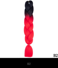Load image into Gallery viewer, Ombre Jumbo Braid 24 Inches Synthetic Braiding Hair Extension For Women DIY Hair Braids Pink Purple Yellow Gray Multi Colors 3