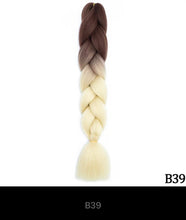 Load image into Gallery viewer, Ombre Jumbo Braid 24 Inches Synthetic Braiding Hair Extension For Women DIY Hair Braids Pink Purple Yellow Gray Multi Colors 3