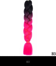 Load image into Gallery viewer, Ombre Jumbo Braid 24 Inches Synthetic Hair Extensions For Women DIY Hair Braids Pink Purple Yellow Gray Multi Colors 2