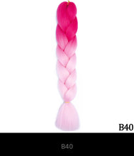 Load image into Gallery viewer, Ombre Jumbo Braid 24 Inches Synthetic Braiding Hair Extension For Women DIY Hair Braids Pink Purple Yellow Gray Multi Colors 3