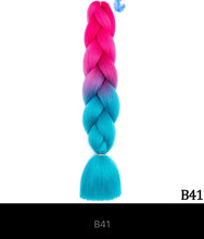 Load image into Gallery viewer, Ombre Jumbo Braid 24 Inches Synthetic Hair Extensions For Women DIY Hair Braids Pink Purple Yellow Gray Multi Colors 2