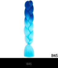 Load image into Gallery viewer, Ombre Jumbo Braid 24 Inches Synthetic Braiding Hair Extension For Women DIY Hair Braids Pink Purple Yellow Gray Multi Colors 3