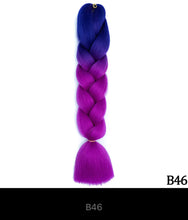 Load image into Gallery viewer, Ombre Jumbo Braid 24 Inches Synthetic Hair Extensions For Women DIY Hair Braids Pink Purple Yellow Gray Multi Colors 2
