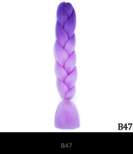 Load image into Gallery viewer, Ombre Jumbo Braid 24 Inches Synthetic Braiding Hair Extension For Women DIY Hair Braids Pink Purple Yellow Gray Multi Colors 3
