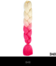 Load image into Gallery viewer, Ombre Jumbo Braid 24 Inches Synthetic Braiding Hair Extension For Women DIY Hair Braids Pink Purple Yellow Gray 1