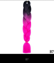 Load image into Gallery viewer, Ombre Jumbo Braid 24 Inches Synthetic Hair Extensions For Women DIY Hair Braids Pink Purple Yellow Gray Multi Colors 2