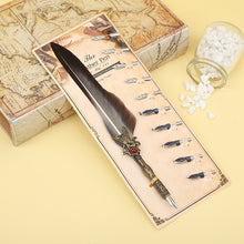 Load image into Gallery viewer, Unique Silver and Gold Feather Pen + 5Pcs Nibs 3 More Color Choices
