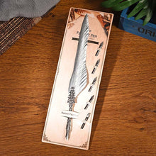 Load image into Gallery viewer, Unique Silver and Gold Feather Pen + 5Pcs Nibs 3 More Color Choices