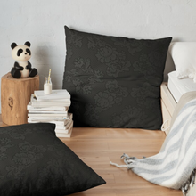 Load image into Gallery viewer, Unique Faux Suede Throw Pillow Black Beauty, Pillow Included, Beautiful Decorative Faux Suede Cushions, Unique Luxury Cushions, 4 Sizes