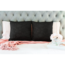 Load image into Gallery viewer, Unique Faux Suede Throw Pillow Black Beauty, Pillow Included, Beautiful Decorative Faux Suede Cushions, Unique Luxury Cushions, 4 Sizes