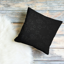 Load image into Gallery viewer, Unique Faux Suede Throw Pillow Black Beauty, Pillow Included, Beautiful Decorative Faux Suede Cushions, Unique Luxury Cushions, 4 Sizes