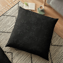Load image into Gallery viewer, Unique Faux Suede Throw Pillow Black Beauty, Pillow Included, Beautiful Decorative Faux Suede Cushions, Unique Luxury Cushions, 4 Sizes