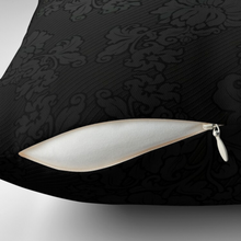 Load image into Gallery viewer, Unique Faux Suede Throw Pillow Black Beauty, Pillow Included, Beautiful Decorative Faux Suede Cushions, Unique Luxury Cushions, 4 Sizes