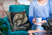 Load image into Gallery viewer, Unique Faux Suede Throw Pillow Black Gold, Pillow Included, Beautiful Decorative Faux Suede Cushions, Unique Luxury Cushions, 4 Sizes