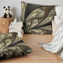 Load image into Gallery viewer, Unique Faux Suede Throw Pillow Black Gold, Pillow Included, Beautiful Decorative Faux Suede Cushions, Unique Luxury Cushions, 4 Sizes