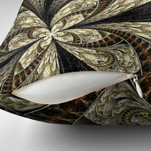 Load image into Gallery viewer, Unique Faux Suede Throw Pillow Black Gold, Pillow Included, Beautiful Decorative Faux Suede Cushions, Unique Luxury Cushions, 4 Sizes