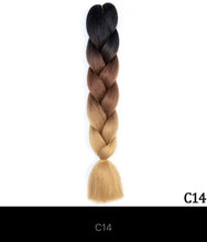 Load image into Gallery viewer, Ombre Jumbo Braid 24 Inches Synthetic Braiding Hair Extension For Women DIY Hair Braids Pink Purple Yellow Gray Multi Colors 3