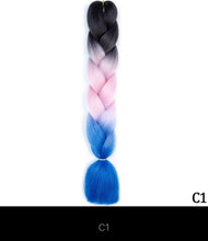 Load image into Gallery viewer, Ombre Jumbo Braid 24 Inches Synthetic Braiding Hair Extension For Women DIY Hair Braids Pink Purple Yellow Gray Multi Colors 3
