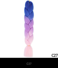 Load image into Gallery viewer, Ombre Jumbo Braid 24 Inches Synthetic Hair Extensions For Women DIY Hair Braids Pink Purple Yellow Gray Multi Colors 2