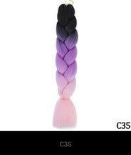 Load image into Gallery viewer, Ombre Jumbo Braid 24 Inches Synthetic Braiding Hair Extension For Women DIY Hair Braids Pink Purple Yellow Gray 1