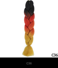 Load image into Gallery viewer, Ombre Jumbo Braid 24 Inches Synthetic Braiding Hair Extension For Women DIY Hair Braids Pink Purple Yellow Gray Multi Colors 3