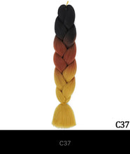 Load image into Gallery viewer, Ombre Jumbo Braid 24 Inches Synthetic Hair Extensions For Women DIY Hair Braids Pink Purple Yellow Gray Multi Colors 2