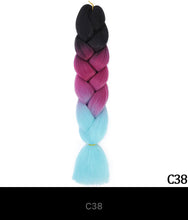 Load image into Gallery viewer, Ombre Jumbo Braid 24 Inches Synthetic Hair Extensions For Women DIY Hair Braids Pink Purple Yellow Gray Multi Colors 2