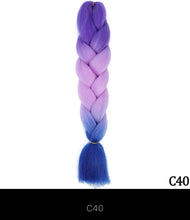 Load image into Gallery viewer, Ombre Jumbo Braid 24 Inches Synthetic Braiding Hair Extension For Women DIY Hair Braids Pink Purple Yellow Gray 1