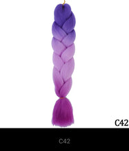 Load image into Gallery viewer, Ombre Jumbo Braid 24 Inches Synthetic Hair Extensions For Women DIY Hair Braids Pink Purple Yellow Gray Multi Colors 2