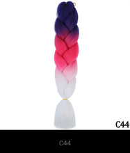 Load image into Gallery viewer, Ombre Jumbo Braid 24 Inches Synthetic Braiding Hair Extension For Women DIY Hair Braids Pink Purple Yellow Gray 1