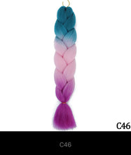 Load image into Gallery viewer, Ombre Jumbo Braid 24 Inches Synthetic Hair Extensions For Women DIY Hair Braids Pink Purple Yellow Gray Multi Colors 2