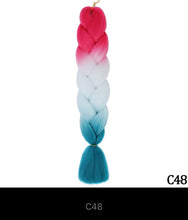 Load image into Gallery viewer, Ombre Jumbo Braid 24 Inches Synthetic Hair Extensions For Women DIY Hair Braids Pink Purple Yellow Gray Multi Colors 2