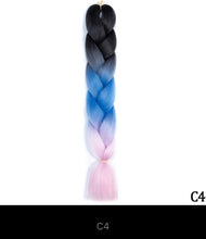 Load image into Gallery viewer, Ombre Jumbo Braid 24 Inches Synthetic Braiding Hair Extension For Women DIY Hair Braids Pink Purple Yellow Gray 1