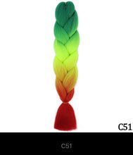 Load image into Gallery viewer, Ombre Jumbo Braid 24 Inches Synthetic Braiding Hair Extension For Women DIY Hair Braids Pink Purple Yellow Gray Multi Colors 3