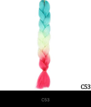 Load image into Gallery viewer, Ombre Jumbo Braid 24 Inches Synthetic Braiding Hair Extension For Women DIY Hair Braids Pink Purple Yellow Gray Multi Colors 3