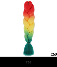 Load image into Gallery viewer, Ombre Jumbo Braid 24 Inches Synthetic Hair Extensions For Women DIY Hair Braids Pink Purple Yellow Gray Multi Colors 2