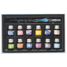Load image into Gallery viewer, Starry Sky Glass Ink Pen Glass Dip Pen Fountain Calligraphy Pen Gift Set