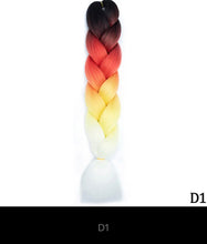 Load image into Gallery viewer, Ombre Jumbo Braid 24 Inches Synthetic Hair Extensions For Women DIY Hair Braids Pink Purple Yellow Gray Multi Colors 2
