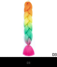 Load image into Gallery viewer, Ombre Jumbo Braid 24 Inches Synthetic Hair Extensions For Women DIY Hair Braids Pink Purple Yellow Gray Multi Colors 2