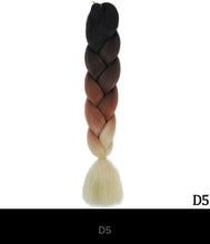 Load image into Gallery viewer, Ombre Jumbo Braid 24 Inches Synthetic Braiding Hair Extension For Women DIY Hair Braids Pink Purple Yellow Gray 1