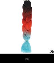 Load image into Gallery viewer, Ombre Jumbo Braid 24 Inches Synthetic Braiding Hair Extension For Women DIY Hair Braids Pink Purple Yellow Gray 1