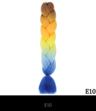 Load image into Gallery viewer, Ombre Jumbo Braid 24 Inches Synthetic Braiding Hair Extension For Women DIY Hair Braids Pink Purple Yellow Gray Multi Colors 3