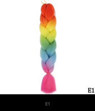 Load image into Gallery viewer, Ombre Jumbo Braid 24 Inches Synthetic Braiding Hair Extension For Women DIY Hair Braids Pink Purple Yellow Gray 1