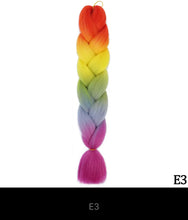 Load image into Gallery viewer, Ombre Jumbo Braid 24 Inches Synthetic Braiding Hair Extension For Women DIY Hair Braids Pink Purple Yellow Gray 1